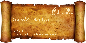 Csekő Marica névjegykártya